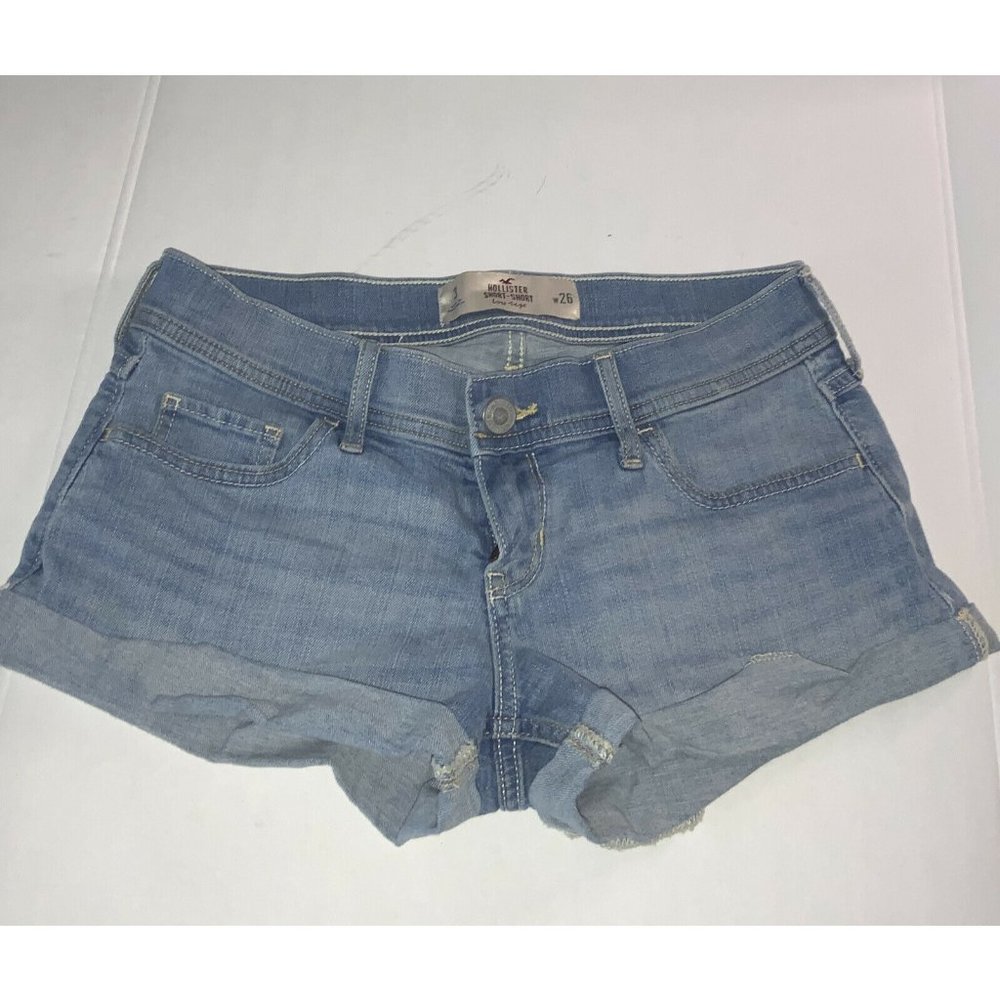 Hollister Womens Jean Shorts Cuff Distressed Size